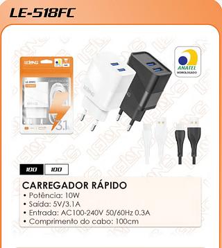 CARREGADOR RÁPIDO • Potência: 10W