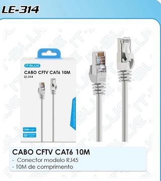 CABO CFTV CAT6 10M - Conector modelo RJ45