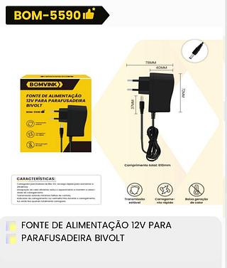 FONTE DE ALIMENTAÇÃO 12V PARA PARAFUSADEIRA BIVOLT