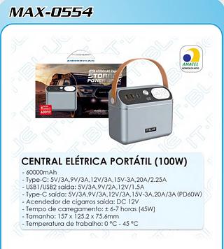 CENTRAL ELÉTRICA PORTÁTIL (100W) - 60000mAh