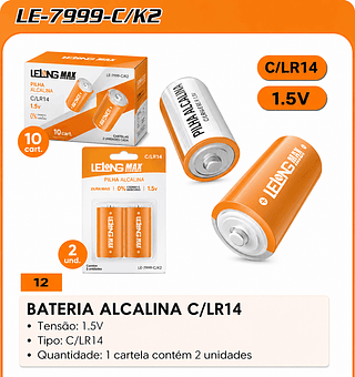 BATERIA ALCALINA LR14/C/NO1