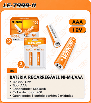 BATERIA RECARREGÁVEL NI-MH/AAA
