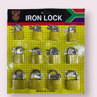 12 Unidades Cadeado 32-38-50 MM Cartela