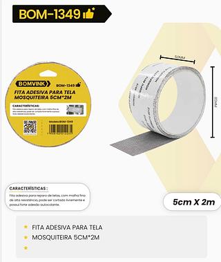 FITA ADESIVA PARA TELA MOSQUITEIRA 5CM*2M