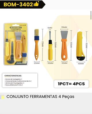 CONJUNTO FERRAMENTAS 4 Peças