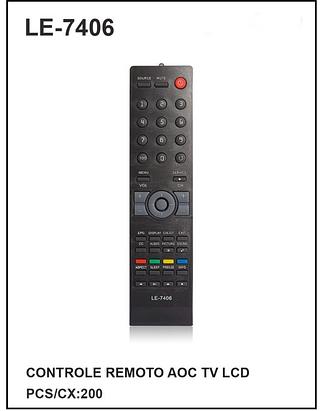 CONTROLE REMOTO AOC TV LCD
