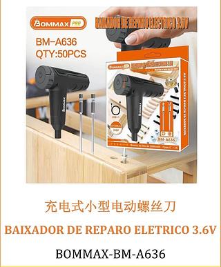 Mini Parafusadeira Elérica Portátil Recarregável - A636 Cor Preto