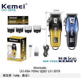 Máquina KEMEI-709A Corte de Cabelo Profissional Portátil USB Sem fio