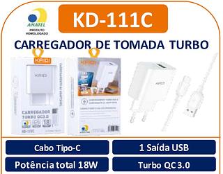 KAIDI-CARREGADOR TURBO-QC3.0 18W-TPC