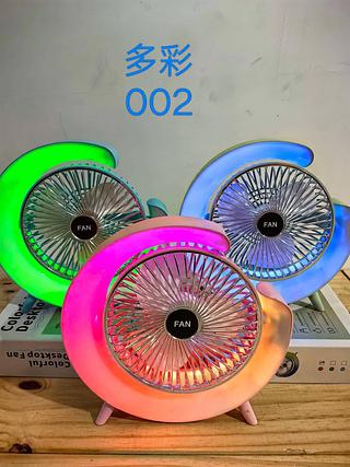 Mini Ventilador de Mesa Portátil LED RGB Recarregável Silencioso 3 Velocidades Escritorio Casa