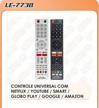 CONTROLE UNIVERSAL COM NETFLIX / YOUTUBE / SMART / GLOBO PLAY / GOOGLE / AMAZON