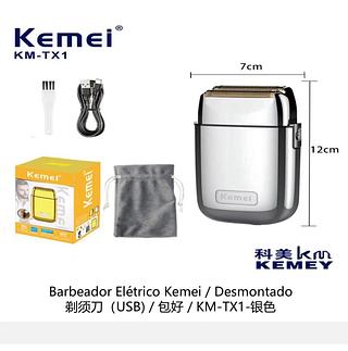 ￼Maquina de Acabamento e Barbear Recarregável Kemei KM TX1 Prata