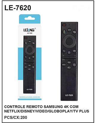 CONTROLE REMOTO SAMSUNG 4K COM NETFLIX/DISNEY/VIDEO/GLOBOPLAY/TV PLUS
