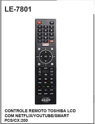 CONTROLE REMOTO TOSHIBA LCD COM NETFLIX/YOUTUBE/SMART