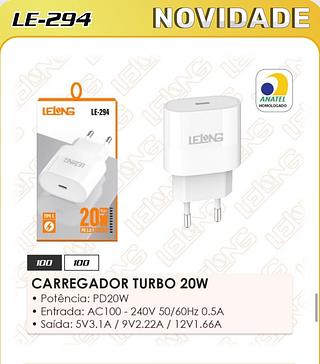 CARREGADOR TURBO 20W
