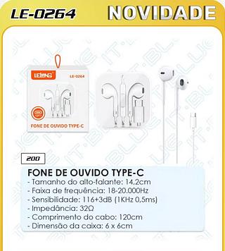 FONE DE OUVIDO TYPE-C
