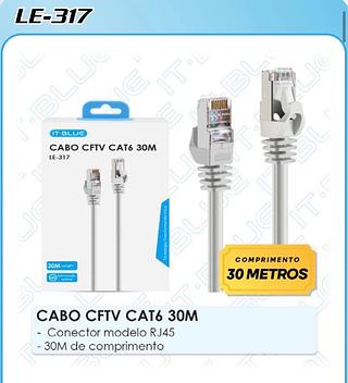 CABO CFTV CAT6 30M - Conector modelo RJ45