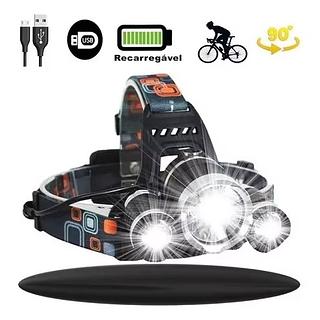 Lanterna de Cabeça Profissional Led Cree T6 3 Funções RP-3