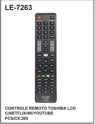 CONTROLE REMOTO TOSHIBA LCD C/NETFLIX/4K/YOUTUBE