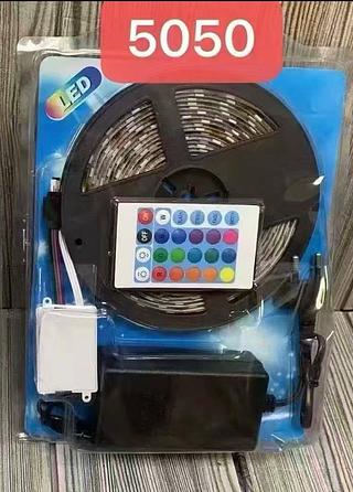 Fita LED RGB (5050) 5m Bivolt com Fonte + Controle