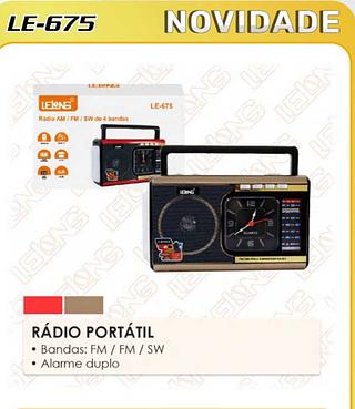 RÁDIO PORTÁTIL • Alarme duplo