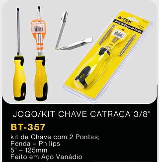 JOGO/KIT CHAVE CATRACA 3/8"