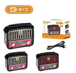 Rádio Retrô Portátil Vintage Bluetooth Fm Am Sw Usb P2 Sd Recarregável com Lanterna