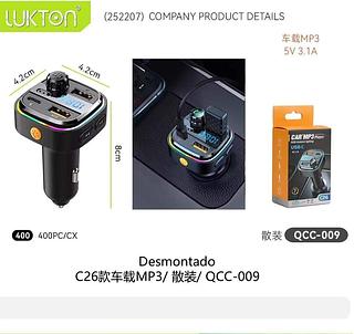 Carregador Carro Transmissor Fm Bluetooth Veicular Mp3 Rádio