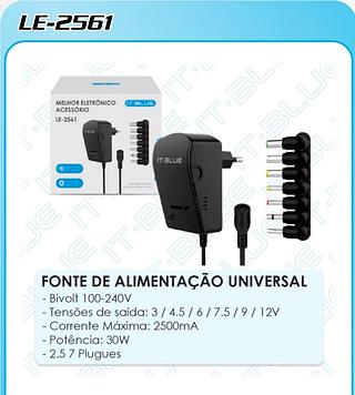 FINTE ALIMENTAÇÃO UNIVERSAL POTÊNCIA 30W REF
