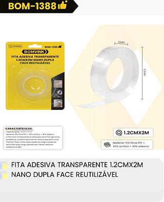 FITA ADESIVA TRANSPARENTE 1.2CMX2M