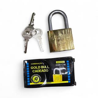 ￼01 Unidade De Cadeado Com 3 Chaves Tamanho 38MM