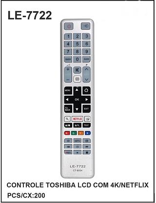 CONTROLE TOSHIBA LCD COM 4K/NETFLIX