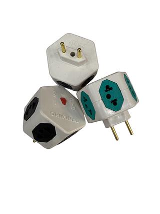 ￼Adaptador de Tomada 6 Entradas 10A/20A Com Fusível Benjamin Filtro de Linha Resistente